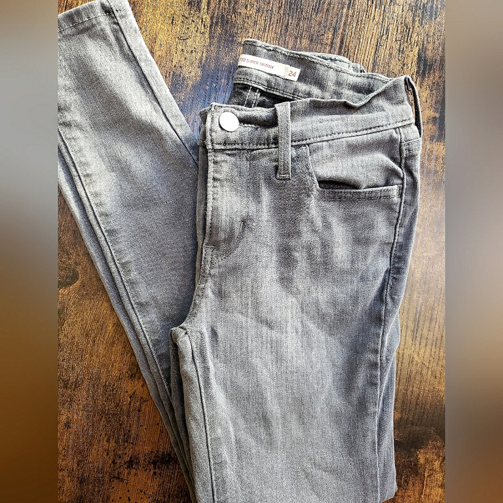 Levis 710 skinny 24x27 gray super skinny, stretch